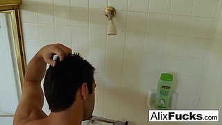 After their plumber fixes their shower, Alix and August screw him.