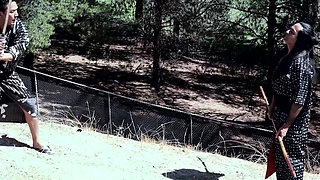 Threesome action with two sexy masseuses