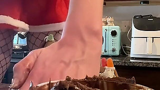 73 Giantess in 8-inch Heels Decorates a Gingerbread Village