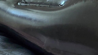 Wife Punishes Her Slave in Full-body-inflate Latex Bag - Estim - Restricted Breathing - Bagged