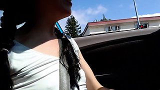 Public Masturbation Inserting a Tampon While Driving