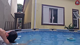 Your Slut Neighbor Showing Herself in the Pool