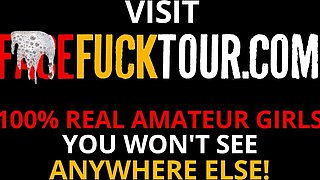 Cute Latina Slut Throat Fucked Deep Against a Wall By Monster White Cock