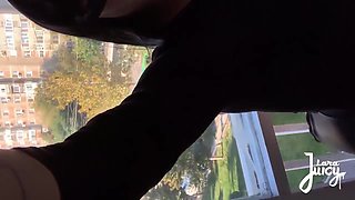 Public Window Dildo Fuck - Secret Suction Bj & Ride, Empty Hall Risky Squirt - Lara Juicy