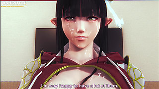 Hinoa From Monster Hunter Rise Takes Care of You After You Save His Village! Relax and Let Her Do It!