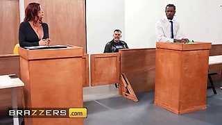 Brazzers - big-tit cougar Alexis Fawx demands ass fucking compensation from damion as the judge gets an eyeful
